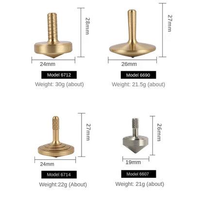 Metal Brass Gyroscope Spinning Top Fidget Toy (Mini Desktop Spinner, 1.5 in)
