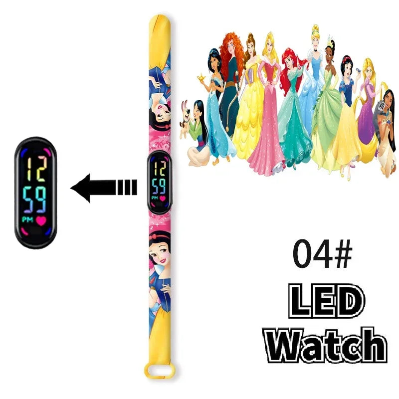 Disney Princess Frozen Elsa Kids Digital Watch Cartoon LED Touch Waterproof Electronic Birthday Gift Toy