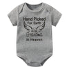 Hand Picked for Earth By My Grandpa/Grandma in Heaven Baby Bodysuit – Summer Short Sleeve Romper, Infant Jumpsuit, Baby Clothes