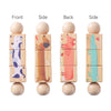 1PC Baby Wooden Montessori Toy – Cartoon Animal Crocodile & Bear Rotate Block Rattle, Food-Grade Wooden Teether Puzzle Game