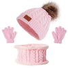 Boys & Girls Winter Beanie Hat, Scarf & Gloves Set – Knit Fleece Lined Thermal Set for 1-5 Years Old Kids, Thick & Warm Winter Accessories