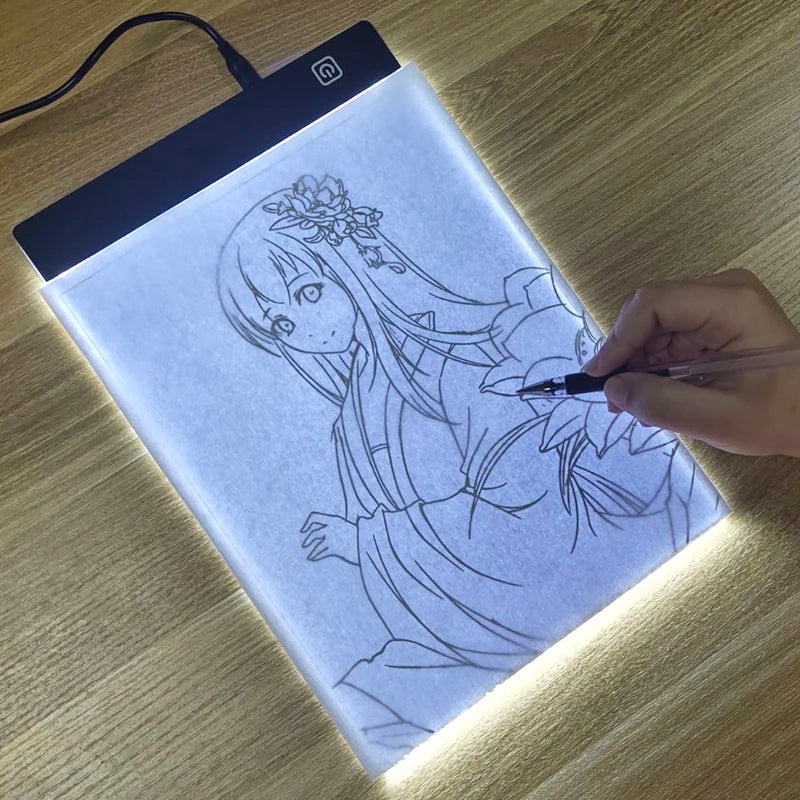 LED Drawing Copy Pad – 3-Level Dimmable Board for Animation Painting, Adjustable Light Notepad Educational Toy Gift for Children