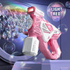 Astronaut Automatic Bubble Gun for Kids with Blue LED Lights — Battery-Powered Bubble Machine Toy (8.26 x 2.95 x 5.9 in / 21 x 7.5 x 15 cm)