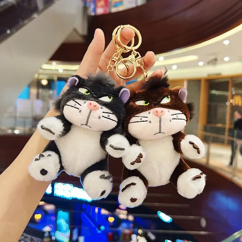 Disney Cute Lucifer Cat Plush Keychain, Soft Stuffed Doll Bag Pendant Gift