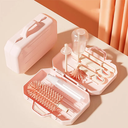 6-in-1 Baby Bottle Cleaner Brush Set – Silicone Bottle & Nipple Cleaner with Collection Tool
