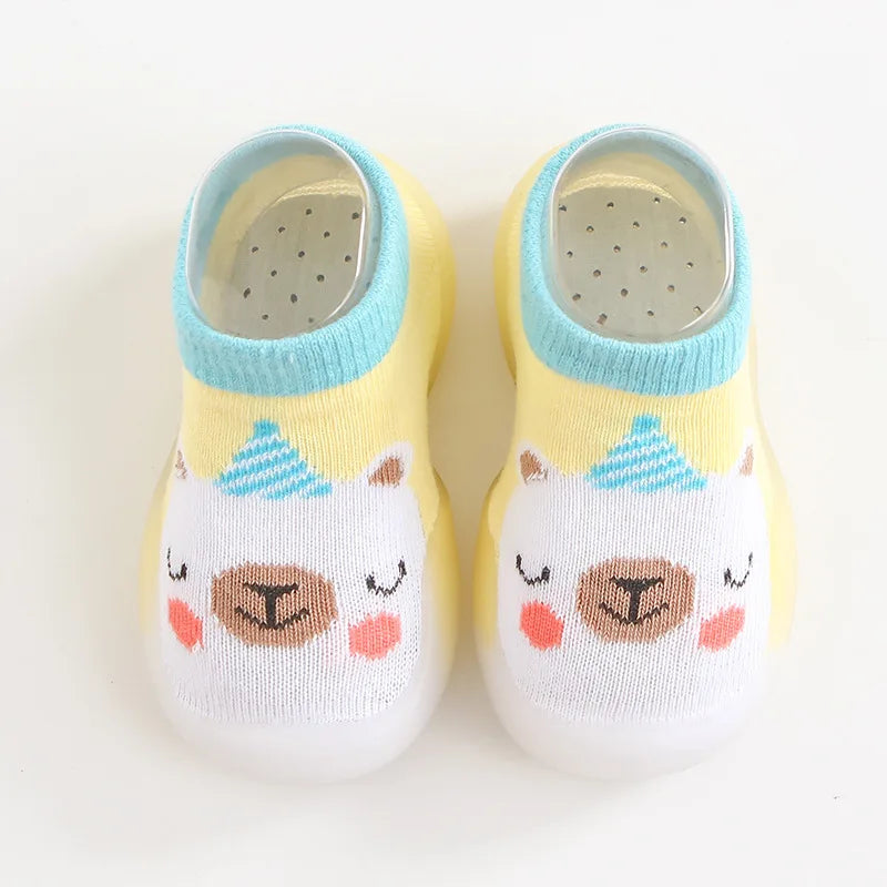 Baby Socks Shoes – Cute Cartoon Boy & Girl Infant Shoes, Soft Rubber Sole First Walker Booties for Toddlers
