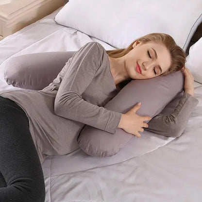 Multi-functional V-Shaped Nursing Pillow for Pregnancy - Side Sleeping Lumbar Cushion, Comfortable Solid Maternity Pillow