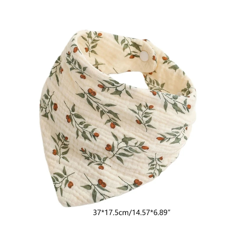 Baby Bandana Bibs | Muslin Drooling Bib for Infants 0-1 Year | High Absorbent Teething & Soothe Towel | Stylish Floral Design - Kidzy Market