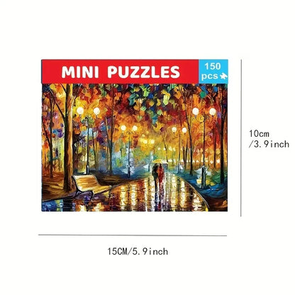 150pcs Test Tube Puzzle, Strolling in the Rain Mini Travel Puzzle, Christmas Gift, Paris Tower, New Year Decoration