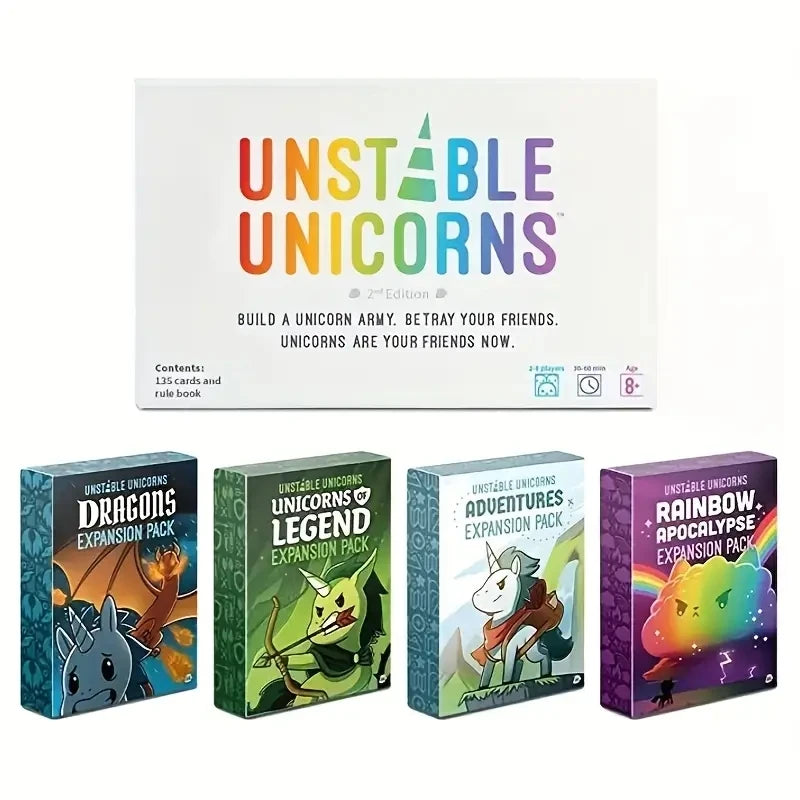 Unicorns Board Card Game - Family Entertainment, Multiplayer Interactive Card Games, Party Board Game