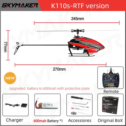WLtoys XK K110s RC Helicopter – 2.4G 6CH 3D Brushless Motor Quadcopter Drone Toy