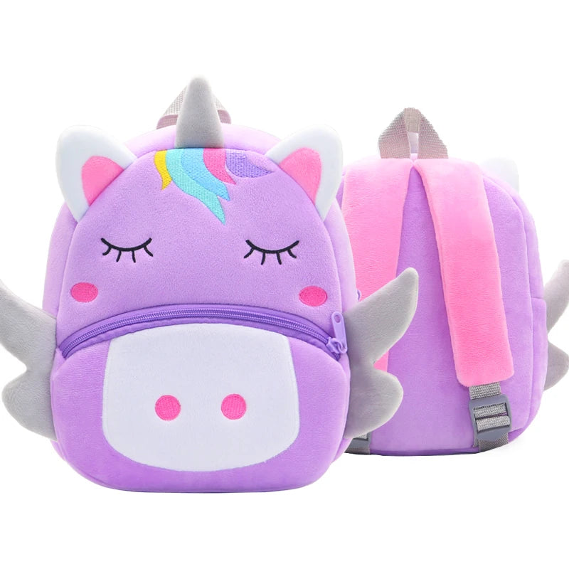 Cartoon Cute Plush Animal Backpack – School Bag for Boys & Girls, Outing & Leisure Bag - Kidzy Market