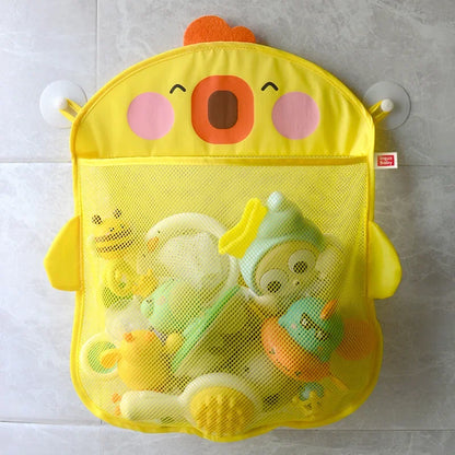Dinosaur Animal Baby Bath Toy Organizer with Suction Cup Mesh Storage Bag for Kids
