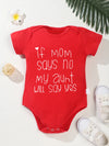 Newborn Toddler Short Sleeve Romper – “If Mom Says No, My Aunt Will Say Yes” Print, Baby Boy Girl Bodysuit, Infant Jumpsuit Fashion