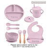 Personalized Cartoon Baby Plate – Silicone Tableware with Sucker Bowl, Food Tray, Sippy Cup, and Spoon – Baby Feeding Accessories