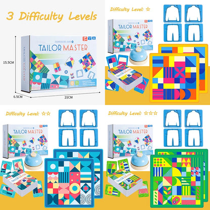 Tailor Master Battle Game – Color & Shape Matching Board Game for Kids, Logical Thinking Montessori Educational Toy
