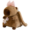 Cute Capybara Plush Backpack – Funny Cartoon Fur Shoulder and School Bag for Kids