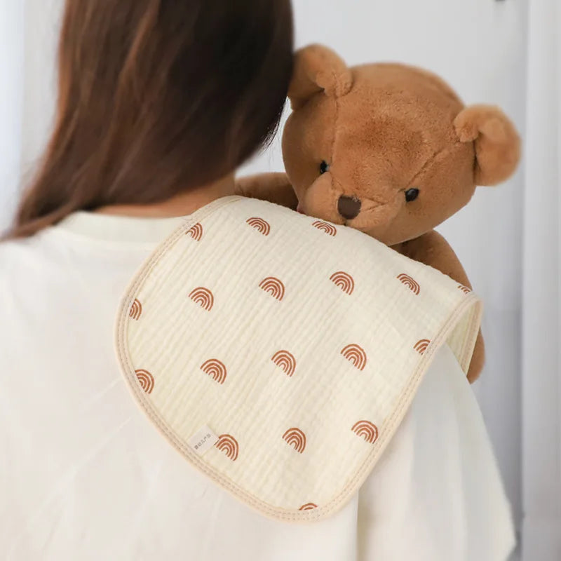 Newborn Baby Burp Towel | Six-Layer Gauze Waterproof Shoulder Pad Bib for Drool & Spitting Protection - Kidzy Market