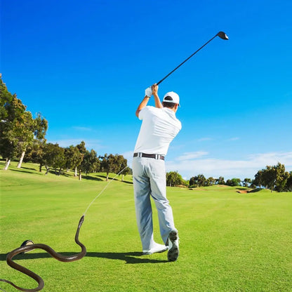 43.3-Inch (110 cm) Realistic Rubber Snake Prank Toy with 16.4 ft (500 cm) String & Metal Clip