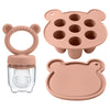Baby Ice Cream Pops Silicone Mold - Popsicle Maker & Fruit Feeding Pacifier, Teething Toy, BPA-Free Baby Snack Stuff (3pcs)