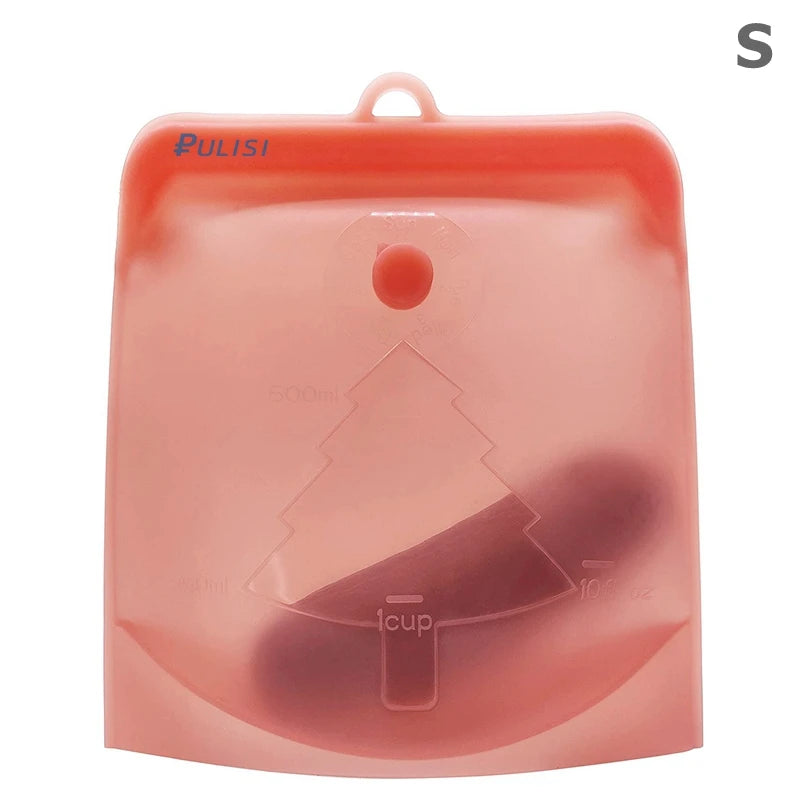 PULISI Silicone Reusable Food Storage Bags - Leakproof Containers (1500ml, 1000ml, 500ml), Fresh-Keeping, Freezer & Snack Storage