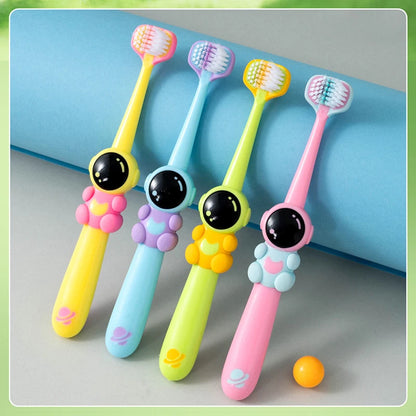2PCS Children’s Three-Sided Toothbrush – Soft Bristles, Teeth Whitening for 3-12 Years Old Kids, Dental Oral Care