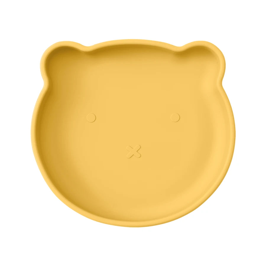 1PC Silicone Baby Suction Plate – Cartoon Bear Shape Feeding Plate for Kids, Baby Food Storage & Eating Training Tableware