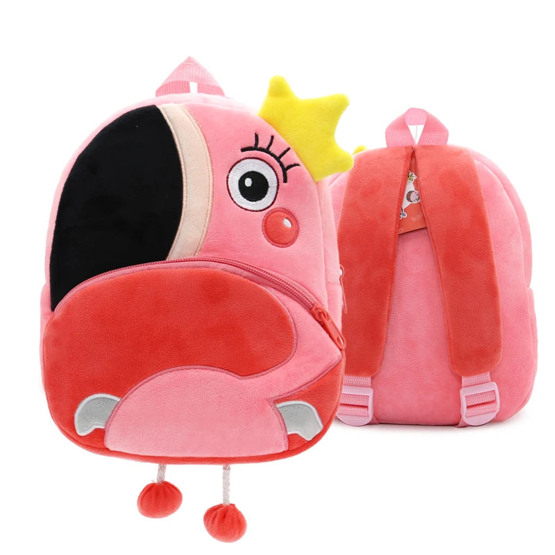 Cute Cartoon Animal School Bags – Plush Backpack for Kindergarten Kids, Boys & Girls - Kidzy Market