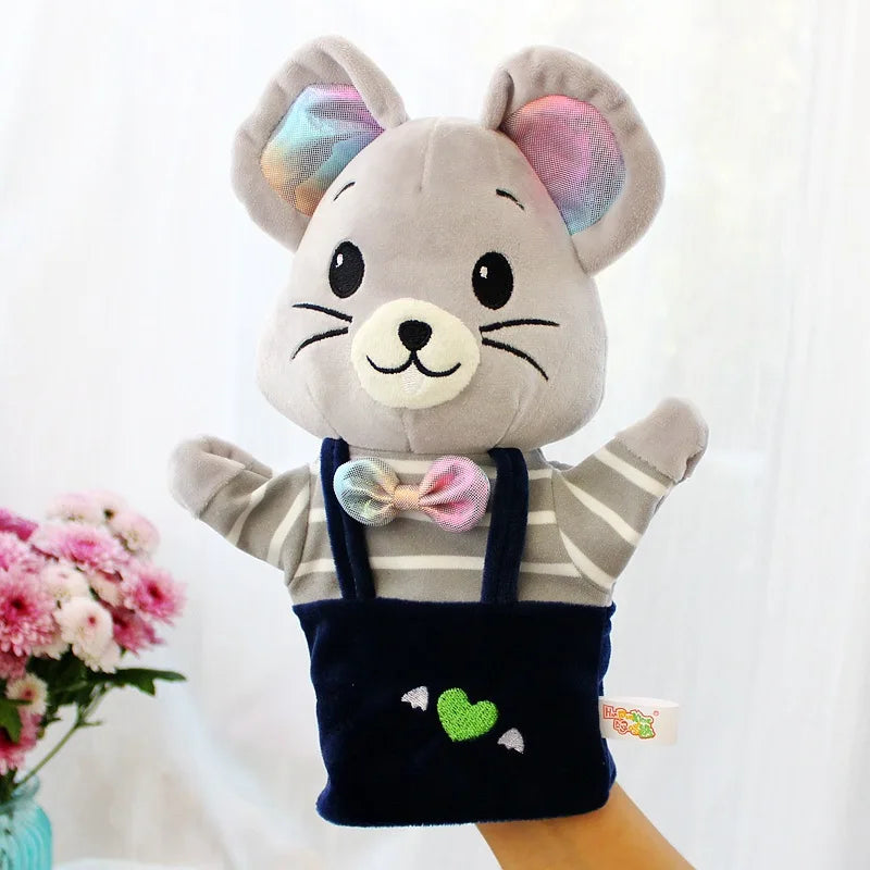 25cm Soft Plush Hand Puppets, Elephant Lion Monkey Stuffed Animal Story Dolls for Children