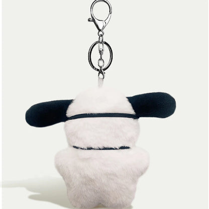 Kawaii Sanrio Pilot Dog Plush Keychain, Cute Pochacco Bow Bag and Car Mirror Pendant