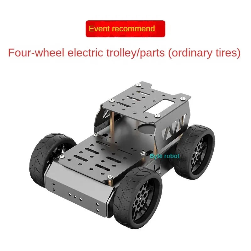 4WD Mecanum Wheel Robot Car Chassis Kit, TT Motor Aluminum Alloy Frame, Smart RC Car Kit for ROS, Programmable DIY Robot Kit