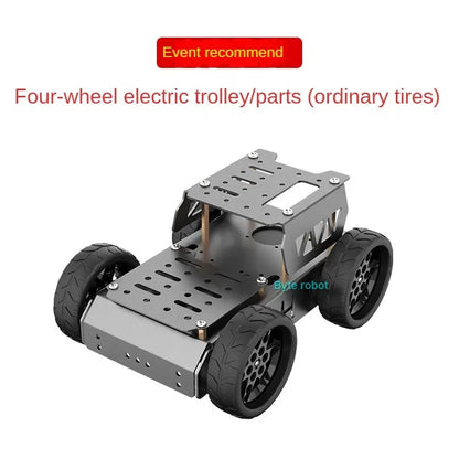 4WD Mecanum Wheel Robot Car Chassis Kit, TT Motor Aluminum Alloy Frame, Smart RC Car Kit for ROS, Programmable DIY Robot Kit
