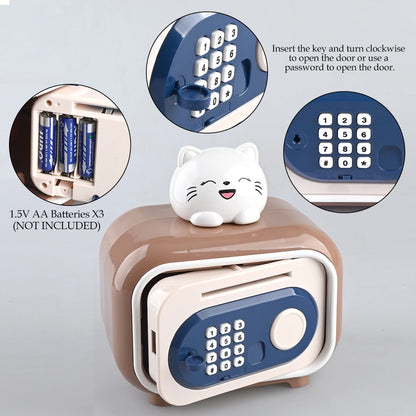 Electronic Piggy Bank Toy – Safe Money Saving Box with Coin Bank, Password Lock ATM, Gift for Kids (Batteries Not Included)