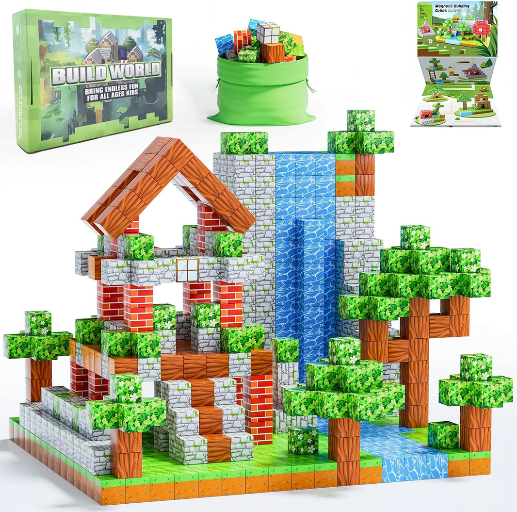 100PCS Magnetic Building Blocks Mine World STEM Set