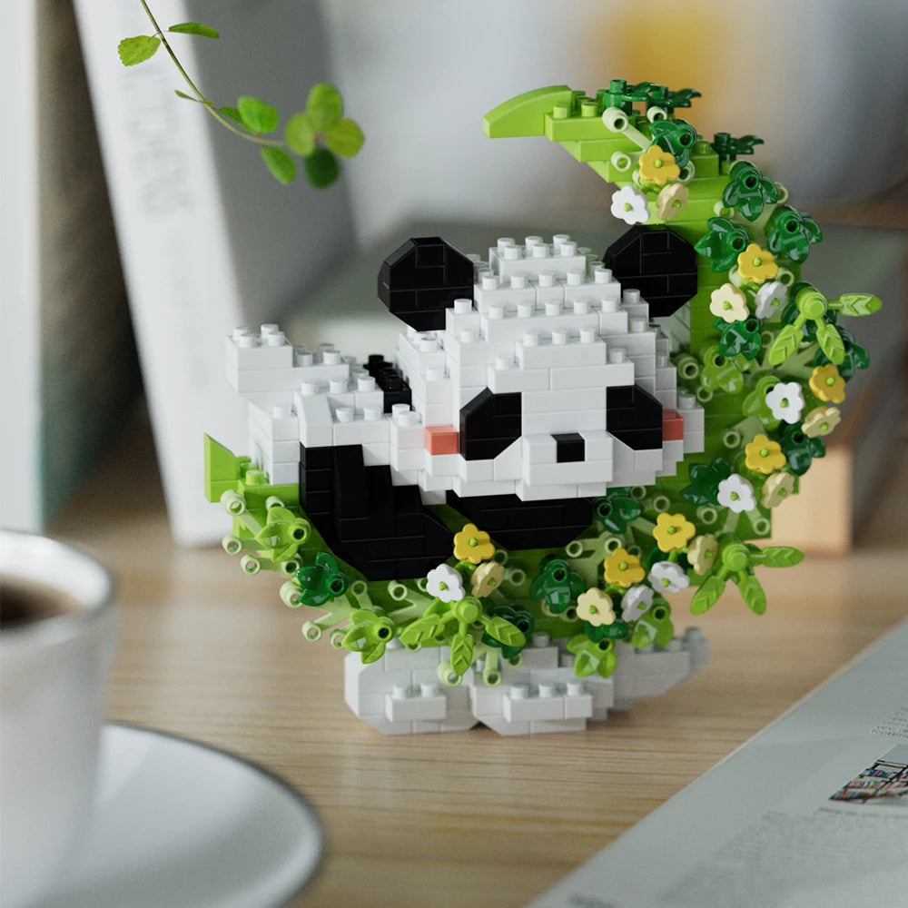 Mini Dog, Cat, Panda, and Raccoon Building Block Models – Cute Pet Ornaments Toy for Kids