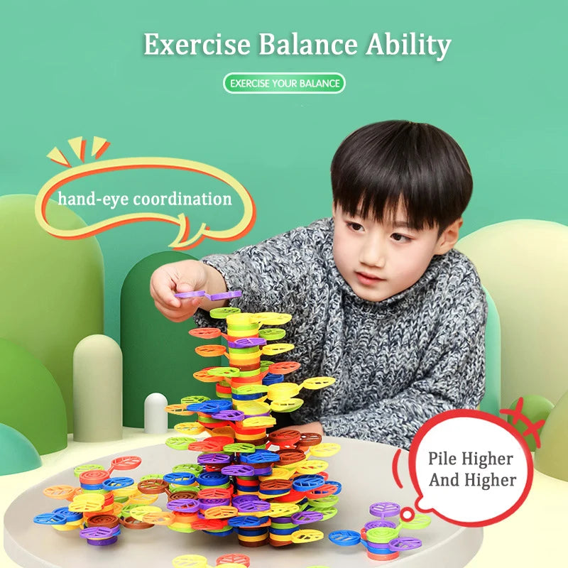 Rainbow Balance Tree Stacking Blocks Montessori Fine Motor Toy