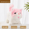 New Walking Kitty Plush Toy, Electric Interactive Meowing Cat with Wagging Tail and Nodding Head, Stuffed Animal Pet Toy Gift for Kids