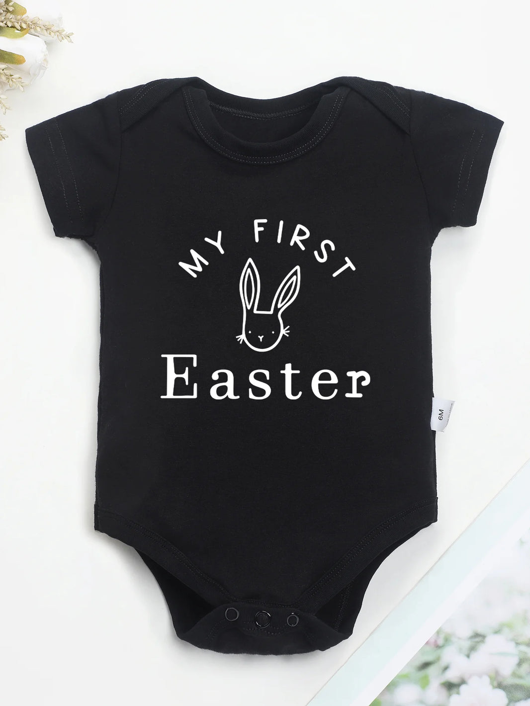 Cute Rabbit Pattern Bodysuit for Infants - Newborn Easter Jumpsuit Romper for Baby Boy & Girl (0-24M) - My First Easter Outfit