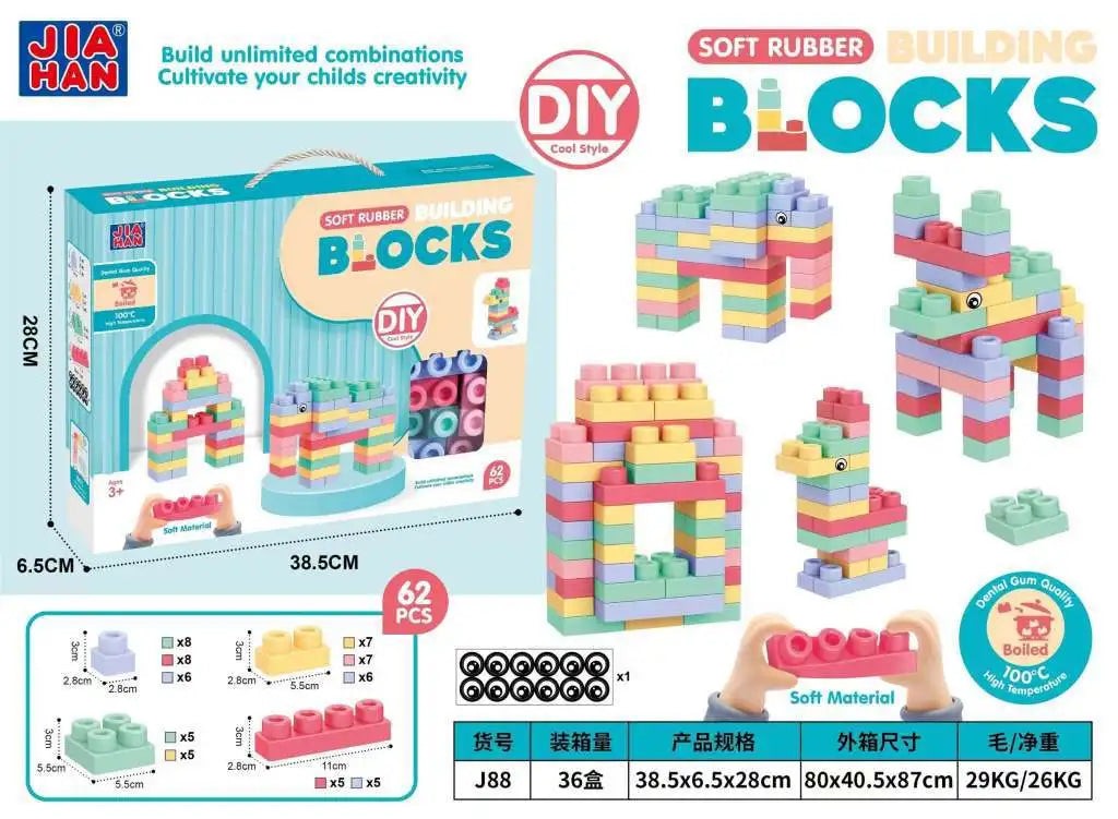 Large Particle Soft Building Blocks Set – DIY Educational Science & Puzzle Toy for Kids, Kindergarten Assembly Blocks
