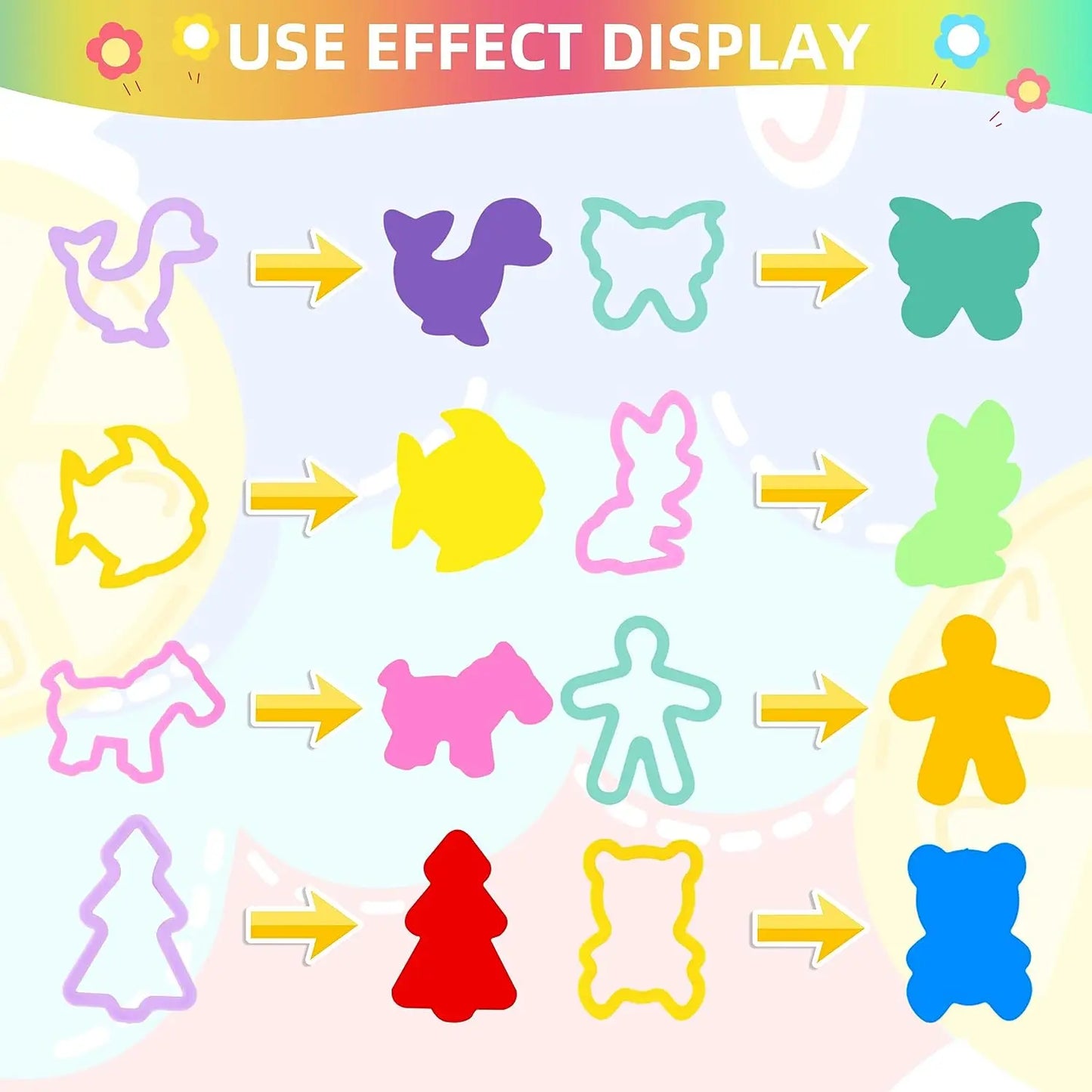 Children's DIY Plasticine Mold Modeling Clay Accessories - Play Dough Tool Kit with Plastic Set, Knife, and Mold, Educational Toys Gift for Kids