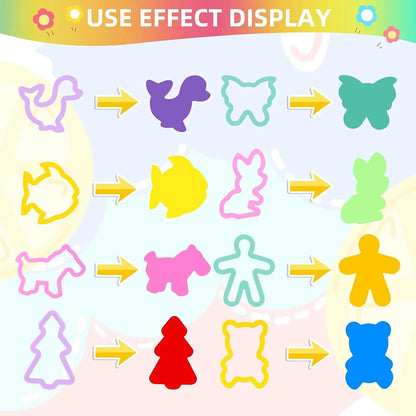 Children's DIY Plasticine Mold Modeling Clay Accessories - Play Dough Tool Kit with Plastic Set, Knife, and Mold, Educational Toys Gift for Kids