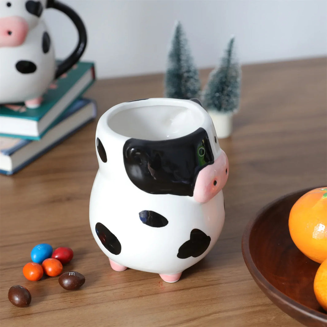 Cute Cartoon Cow Ceramic Coffee & Milk Mug - 1-Piece Kids Breakfast, Dessert & Juice Cup, Christmas Gift