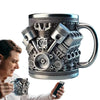 Handmade 3D V8 Engine Tankard — Resin & Stainless Steel Coffee & Beer Mug for Home, Office, Garage