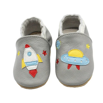 Toddler Baby Shoes – Newborn Infant Boys & Girls Soft Genuine Cowhide Moccasins, First Walkers, Skid-Proof (0-24M)