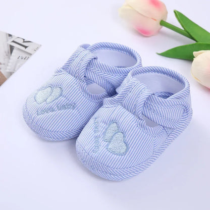 Double Heart Spring and Autumn Shoes – Soft Soled Toddler Shoes for Men & Women, 0-1 Years Old, Baby Walking Shoes (3-6-9 Months)