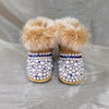 Dollbling Mommy & Daughter Custom Pearls Boots - Handmade Luxury Fur Infant Beaded Winter Booties