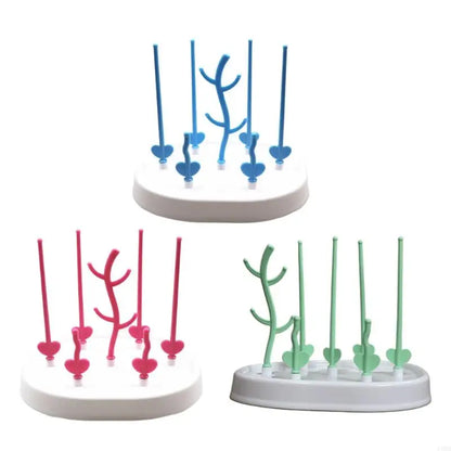 Baby Bottle Drying Rack – Newborn Feeding Bottle Drainer & Nipple Storage Holder