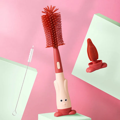 Pacifier Bottle Brush Set, Baby Cleaning Set, Silicone Cup Brush Cleaning Tool, Soft Head Food Grade Brushes, Baby Bottle Brush