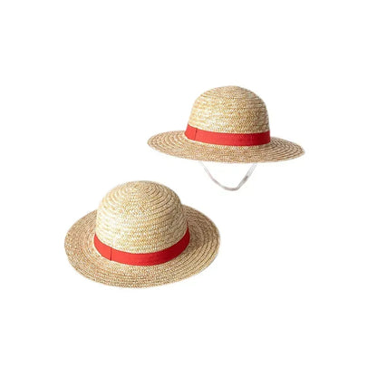 Anime Luffy Straw Hat Cosplay Sun Cap – Unisex Kids Parent-Child Summer Sunshade (30–35 cm / 11.8–13.8 in)