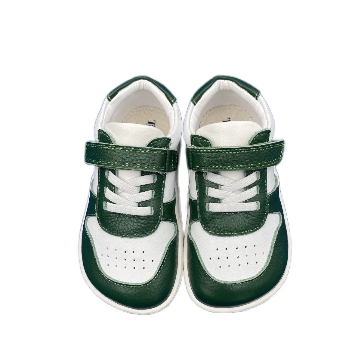 Tipsietoes Spring Genuine Leather Shoes – Lightweight Minimalist Barefoot Sneakers for Girls & Boys with Elastic Strap